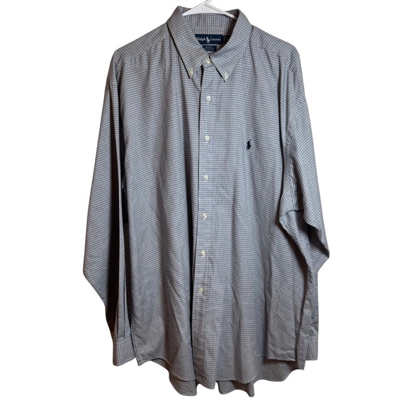 Ralph Lauren Other - Ralph Lauren Mens XL Blake Blue White Micro Check Cotton Button Down Shirt